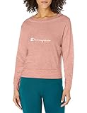 Champion Damen Sleep Pj Langarm T-Shirt Pyjamaoberteil, Pink Beige Heather/Kreide, Groß