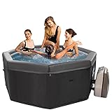 JUNG NETSPA Octopus Design Whirlpool achteckig, Halbstarre Struktur-ohne Luft, 5 Personen SPA, Pool Outdoor & Indoor beheizt, Ø193cm, 1000L