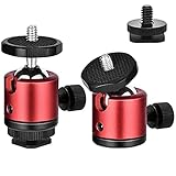 ICEBLUEOR Kugelkopf Stativ mit Blitzschuhadapter 2 Stücke Stativkopf Kugelkopf mit 1/4 Blitzschuh für Lampenstativ Mini Ball Head 360 Grad Foto Kugelkopf für LED-Licht Mini Stativkopf Adapter DSLR