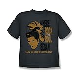 Sun Records - Elvis & Rooster Jugend T-Shirt in der Holzkohle, X-Large (18-20), C