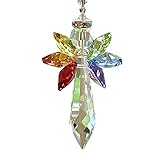 Taloit Regenbogen-Engel-Kristall-Sonnenfänger, farbenfroher Anhänger, hängende Dekoration für Auto und Z
