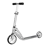 HUDORA Little Big Wheel, silber - Scooter Roller Kinder - Verstellbare Lenkerhöhe von 68 bis 74