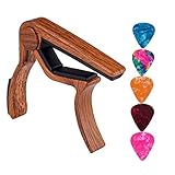 Kapodaster,Gitarren-Capo,mit 5er-Pack Plektren,Gitarren-Capos,für Akustikgitarre,E-Gitarre, Bass,Uk