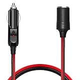 [UL-Draht] Chanzon Pure Copper 6Ft Zigarettenanzünder Stecker Verlängerungskabel 12V 16AWG Hochleistungskabel abgesicherter Auto-DC-Netzstecker 12 24 Volt für Autoreifen-Inflatorreinig