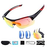 Cikyner Fahrradbrille Radsportbrillen, Polarisierte Sportsonnenbrille mit 2 Wechselobjektiven UV400 Brille für Männer und Frauen in Radfahren, Fahren, Laufen, Angeln, G