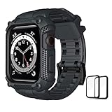 Wristitani kompatibel mit Apple Watch Armband 44mm mit Hülle Stoßfest Sport Wassserdicht armband,Robuste Schutzhülle mit Displayschutz, Ersatzarmband für iWatch Series 6/5/4/S