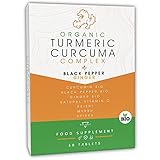 CURCUMA BIO® | Kurkuma Kapseln | Curcuma Piperin Ingwer | 7 Wirkstoffe einschließlich: Bio-Curcumumum, Bio-Piperin, Bio-Ingwer, natürliches Vitamin C, Reishi, Myrra und Spirea | 60 Tab