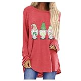 Langärmliges T-Shirt-Oberteil mit St. Patrick's-Print für Damen 3512 100% Bio-Baumwolle blusentops Damen ärmellos elegant Tops v-Ausschnitt Tank top lässige Sommer Bluse Shirt Oberteile B