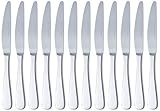Amazon Basics - Tafelmesser mit Abgerundeter-Rand, Edelstahl, 12er-Pack