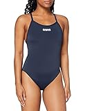 arena Solid Light Tech High Einteiliger Badeanzug Damen, Sport Schwimmanzug aus Chlorbeständigem MaxLife Material mit UV-Schutz Faktor 50+