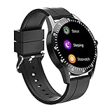 Sportuhren Herren Mit GPS 1,28'Bildschirm, 300mAh Akku, Herzfrequenzmesser, Wetter-/Informations-/Anrufbenachrichtigung, 7 Sportmodus Datenaufzeichnung, Smart Watch Uhren Herren Android Black