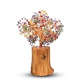 Kristallbaum Glückliche Baumkristall Haus Feng Shui Dekoration Holzsockel vielversprechende Eröffnung Geschenk for gutes Glück Reichtum Wohlstand-Home Office Decor Spirituelle Geschenk Lebensb