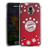 DeinDesign Hard Case kompatibel mit Samsung Galaxy S5 Mini Schutzhülle transparent Smartphone Backcover FC Bayern München Weihnachten Offizielles Lizenzproduk