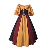 Eaylis Frauen Mode Kleid Vintage Kleid Cosplay Party Abend Nacht Formale Langes Kleid,Abendkleid Kleid Punk+Gothic Kleidung Damen Kleider Gothic Bekleidung Festliche Kleider Glitzer Partyk