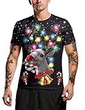 WBYFDC 3D Digitaldruck T-Shirt Weihnachten Bell Kleidung Rundhals Kurzarm Männer/Frauen Coole Top