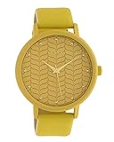 Oozoo Damenuhr mit Lederband Color Line Florales Muster 45 MM Gelb/Gelb C10655