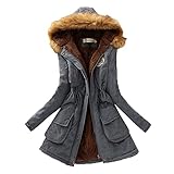 RWXXDSN Herbst- Und Wintermode Damen GroßE GrößE Multicolor Dick Langarm Mit Kapuze Lammwolle Mantel D