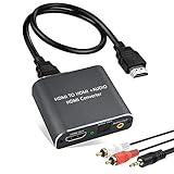 HDMI 2.0 Audio Extractor 4K 60HZ Ozvavzk HDMI to HDMI Audio Optical Stereo Klinke HDMI Audio Konverter Toslink SPDIF Aux Ausgang Unterstützung HDCP2.2 18 Gbit/s 4:4:4 RGB 3D für PS5 Roku Bul-Ray