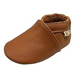 YALION Baby Weiche Leder Lauflernschuhe Junge Krabbelschuhe Mädchen Hausschuhe Lederpuschen Multi-Stile, 22-23 EU, Hellb