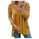 Tunika Baumwolle V Top Augennstern T-Shirt Damen Italy Tshirt V Ausschnitt Glitzer Oberteil Damen Kleidung Online Longbluse S Blusen Tunika Sommer Lang