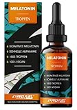 Melatonin Tropfen 50 ml (1800 Tropfen) mit 0,5 mg pro Tagesdosis - optimal dosiert - 900 Anwendungen - ohne Alkohol - laborgeprüft mit Zertifik