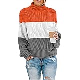 WAQD Pullover Damen Winter Rollkragenpullover Strickpullover Hohem Kragen Tops Damen Langarm Winterpullover Warmer Mode Pullover Strickpulli Sweatshirt Oberteile Winter Hohem Kragen Top