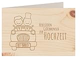 Holzgrußkarte - HERZLICHEN GLÜCKWUNSCH ZUR HOCHZEIT - 100% handmade in Österreich - Postkarte Glückwunschkarte Geschenkkarte Grußkarte Klappkarte Karte Einladung mr gleichg