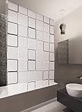 KSHANDEL24 Basic DUSCHROLLO 120x240 cm Modell Quadro DUSCHVORHANG GRAU Weiss SCHWARZ! Shower Rollo Curtain Grey!