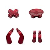 Easegmer 4 Stück austauschbare Paddel und 2 D-Pads Metall Edelstahl Ersatzteile für Xbox One Elite Series 2 Controller & Xbox One Elite Controller (rot)