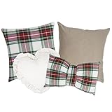 Kissen-Set für Weihnachten, Weihnachtsdekoration, Weihnachtsdekoration, Accessoires für Zuhause und Bauernhof, Weihnachts-Kissenbezug mit Tartan-Motiv, 4 Stück