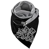 Lomelomme Damen Schal Winter-Dreieckschal Mit-Knopf Winterschal Elegant Schals und TüCher Schaltuch Damen Winter Schal Dreieck Scarf Women Winter Winterschal Damen Kuschelig XXL