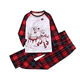 ROYIYI Weihnachten Familie Schlafanzug Weihnachten Print Pyjamas Outfit Mutter Vater Kind Weihnachten Pyjama Set Langarm Tops Lange Hosen Sets Nachtwäsche Pyjamas S