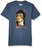 Liquid Blue Unisex-Erwachsene David Bowie Ziggy Medallion Short Sleeve T-Shirt, Dunkelblau Heather, S