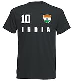 Indien WM 2018 T-Shirt Trikot - schwarz ALL-10 - S M L XL XXL (L)
