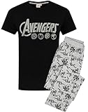 Die Avengers Mens Pyjamas Logo Marvel Lounge Hosen & T-Shirt S