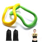 Riveryy 2 Stück TPE Yoga-Ring Pilates Ausrüstung Fascia Stretching Ring Training Tool zum Tonen von Oberschenkeln, Bauchmuskeln und Beinen,Mobilität, Stretchausrüstung (grün und gelb)