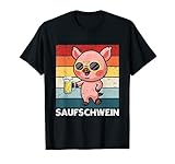 Saufen Schwein Saufschwein Bier Alkohol Lustig Party Spruch T-S