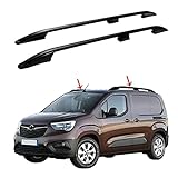 Dachreling Kompatibel mit Opel Combo 2018-2021 Alu Schwarz Kurzer Radstand TüV ABE