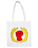 Jutebeutel Faust- GEWERKSCHAFT- HANDSCHUH- GLÜCKLICH- Arbeit- Tag- Arbeitnehmer- Revolution- PUNSCH- KONFLIKT- Symbol Baumwolltasche Eink