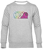 BIOCLOD Party Papagei Männer Frauen Unisex Pullover Grau Rundhals Men Women Jumper Grey Round Neck XXL