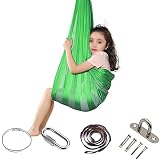 QYQS Indoor Schaukel Erwachsene Mesh-Stoff Sensorische Swing-hängematte Einstellbarer Therapie-schwenkständer mit Montagezubehör,(Size:L290xW160cm,Color:Grün)