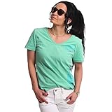 Yakuza Damen Jodas V-Neck Boyfriend T-Shirt, Jade Cream, XL