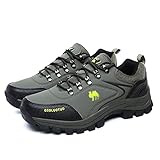 WANGT Wanderstiefel, wasserdichte Wanderschuhe, Herren, niedrige Taille, Wandern, Trekking, Sportschuhe, Gummi-Außensohle, Trekking, Grün, 42