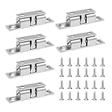 6Pcs Kugelschnäpper, 50mm Doppelkugelschnäpper Silber Doppel Möbel Türschapper für Schränke, Badezimmer, Kleiderschränke, Schubladen(50mm, Silber)