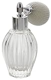 Tisch-Zerstäuber für Parfüm, Glas-Flacon, Kosmetex Pumpzerstäuber, silber mit Ballpumpe, 35 ml Ballpumpe silb