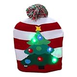 MYBOON Led Christmas Hat Light Up Christmas Hats Xmas Tree Ugly Hat Knitted Beanie Cap, Damen Mü