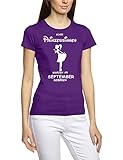 Echte Prinzessinnen wurden im September geboren ! Damen - Mädchen Geburtstag T-Shirt LILA, Gr.S