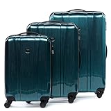 FERGÉ Kofferset Hartschale 3-teilig Dijon Trolley-Set - Handgepäck 55 cm, L und XL 3er Set Hartschalenkoffer Roll-Koffer 4 Rollen 100% ABS & PC b