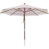 anndora® Sonnenschirm 3 m rund Gartenschirm Marktschirm knickbar - gestreift 7 Farb