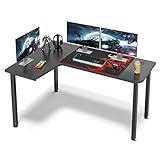 EUREKA ERGONOMIC Gaming Tisch L60 Eckschreibtisch Gaming Büro Schreibtisch L-förmige PC Tisch Gaming Groß Computerecktisch Gamer Tisch 155 * 110 cm Schwarz Link